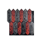 Red & Black Long Hexagon Peel and Stick Wall Tile | Kitchen Backsplash Tiles | Self Adhesive Tiles For Home Decor